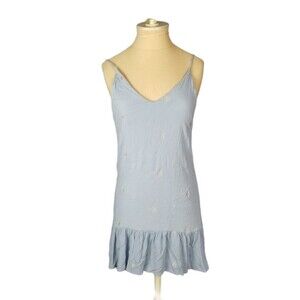 Storia Sleeveless Blue with Stars Summer Tank Dress Size Small